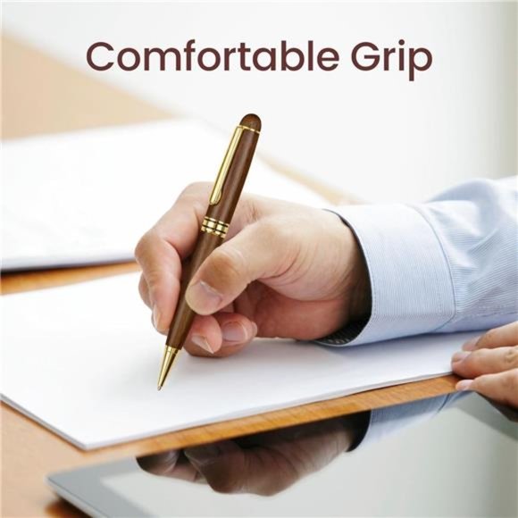 Luxury Wood Ballpoint Pens with Gift Box, Elegant Fancy Nice Pens Christmas Gift - Picture 4 of 6